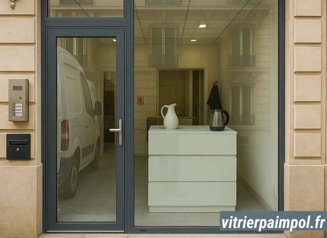 Façade vitrine de magasin en aluminium sur mesure à Paimpol